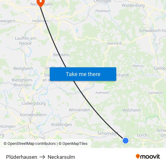 Plüderhausen to Neckarsulm map