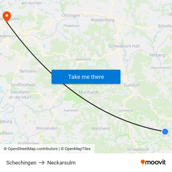 Schechingen to Neckarsulm map