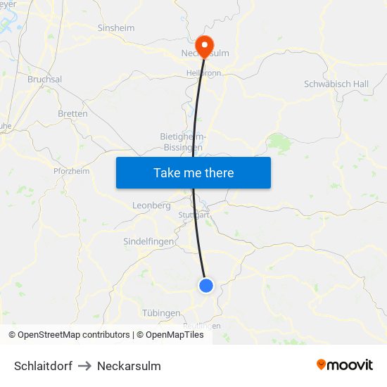 Schlaitdorf to Neckarsulm map