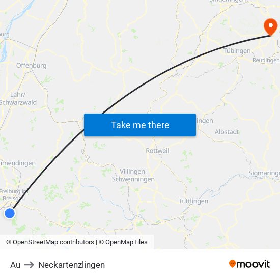 Au to Neckartenzlingen map