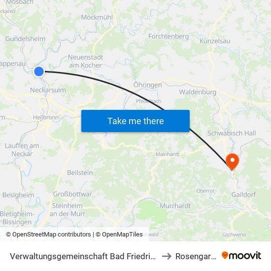Verwaltungsgemeinschaft Bad Friedrichshall to Rosengarten map