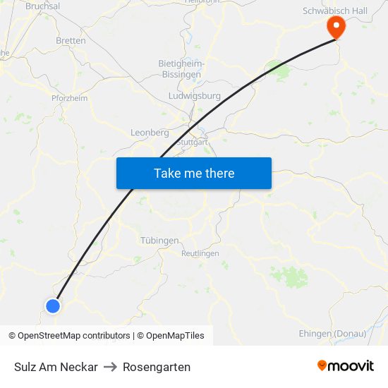 Sulz Am Neckar to Rosengarten map