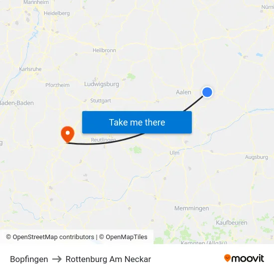 Bopfingen to Rottenburg Am Neckar map