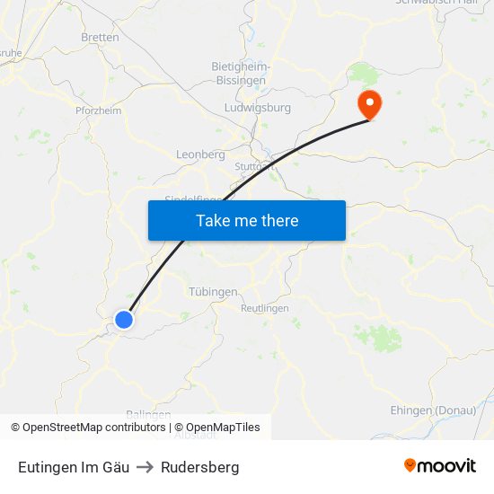 Eutingen Im Gäu to Rudersberg map