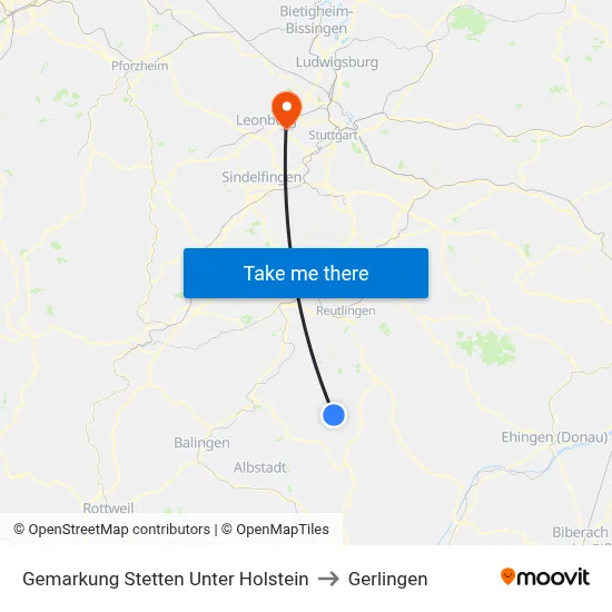 Gemarkung Stetten Unter Holstein to Gerlingen map