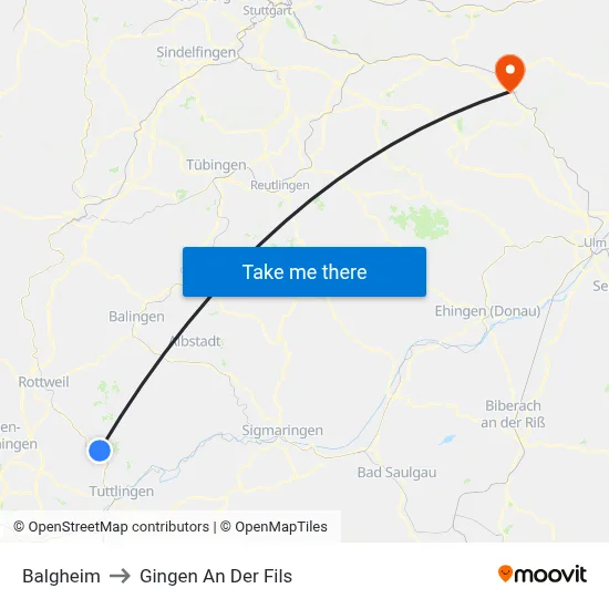 Balgheim to Gingen An Der Fils map