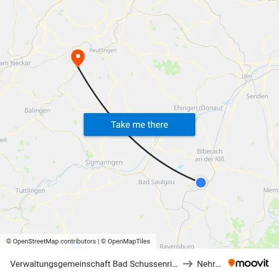 Verwaltungsgemeinschaft Bad Schussenried to Nehren map