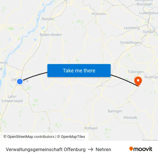 Verwaltungsgemeinschaft Offenburg to Nehren map