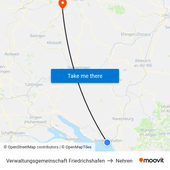 Verwaltungsgemeinschaft Friedrichshafen to Nehren map