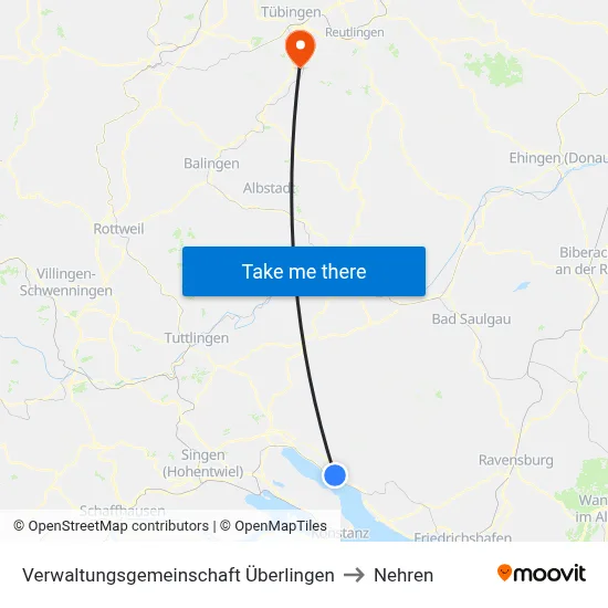 Verwaltungsgemeinschaft Überlingen to Nehren map