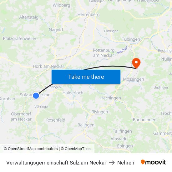 Verwaltungsgemeinschaft Sulz am Neckar to Nehren map