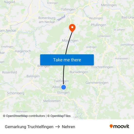 Gemarkung Truchtelfingen to Nehren map