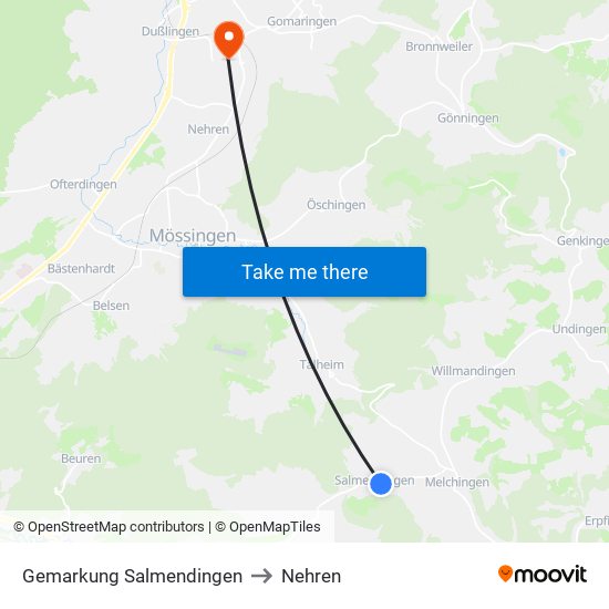 Gemarkung Salmendingen to Nehren map