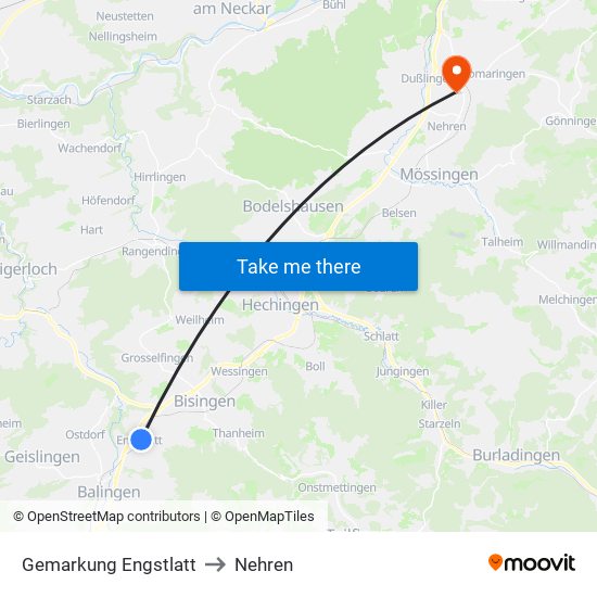 Gemarkung Engstlatt to Nehren map