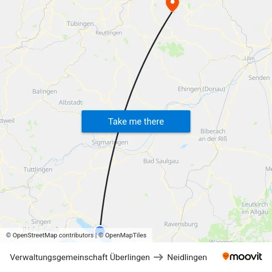 Verwaltungsgemeinschaft Überlingen to Neidlingen map