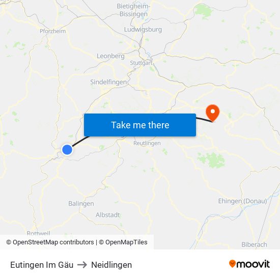 Eutingen Im Gäu to Neidlingen map