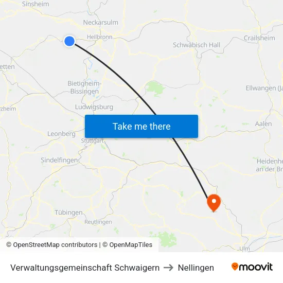 Verwaltungsgemeinschaft Schwaigern to Nellingen map