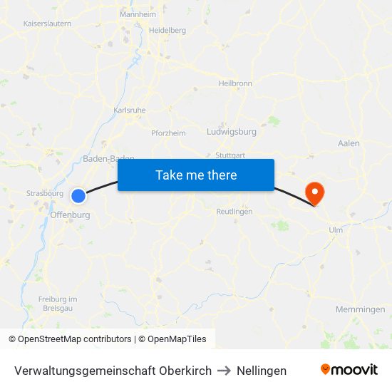 Verwaltungsgemeinschaft Oberkirch to Nellingen map