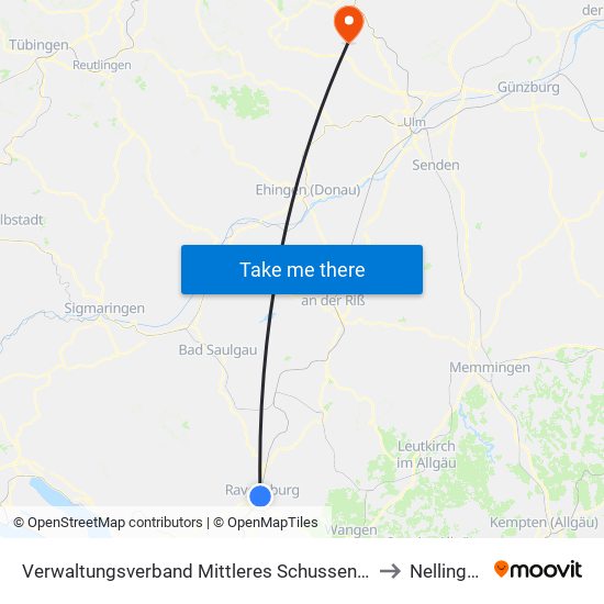 Verwaltungsverband Mittleres Schussental to Nellingen map