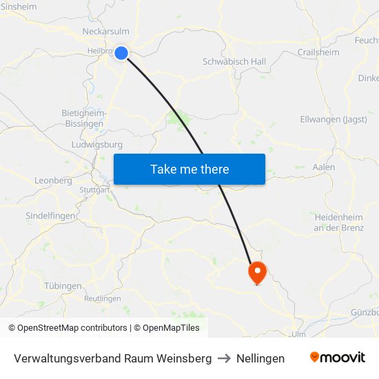 Verwaltungsverband Raum Weinsberg to Nellingen map