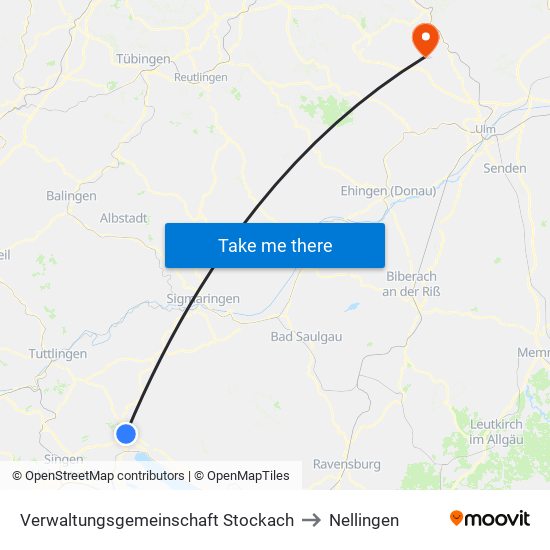 Verwaltungsgemeinschaft Stockach to Nellingen map