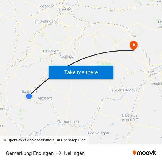 Gemarkung Endingen to Nellingen map