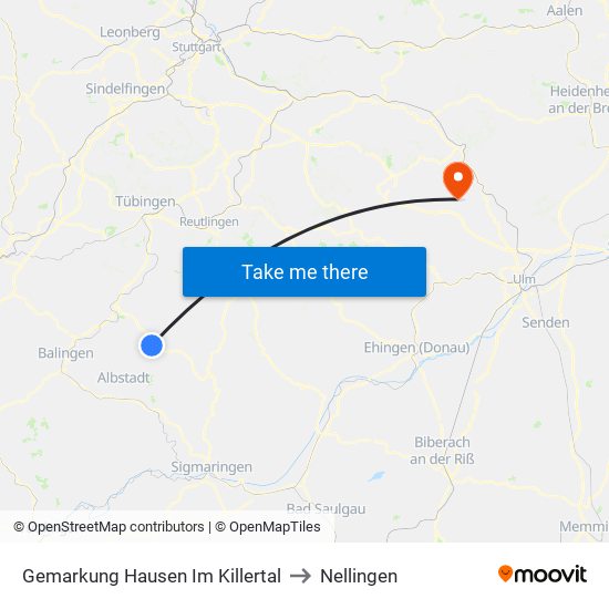Gemarkung Hausen Im Killertal to Nellingen map