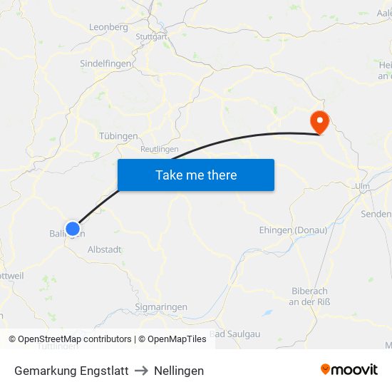 Gemarkung Engstlatt to Nellingen map