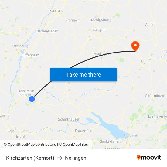 Kirchzarten (Kernort) to Nellingen map