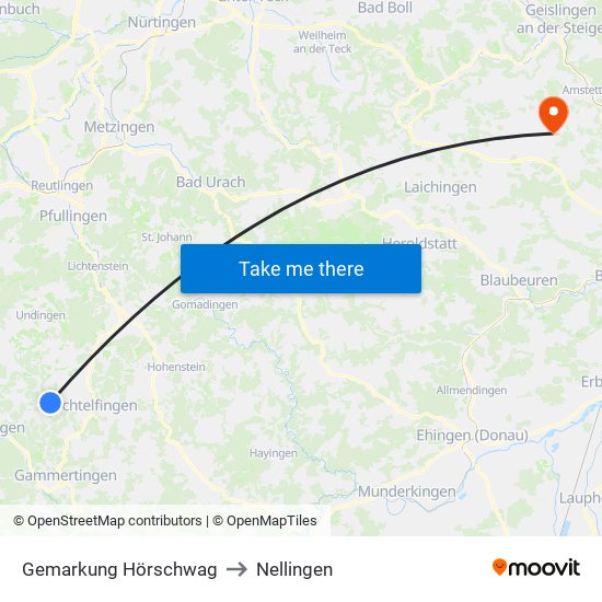 Gemarkung Hörschwag to Nellingen map