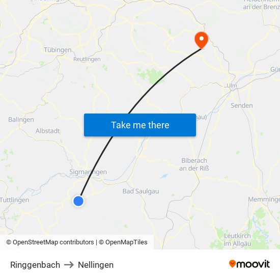 Ringgenbach to Nellingen map