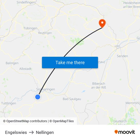 Engelswies to Nellingen map