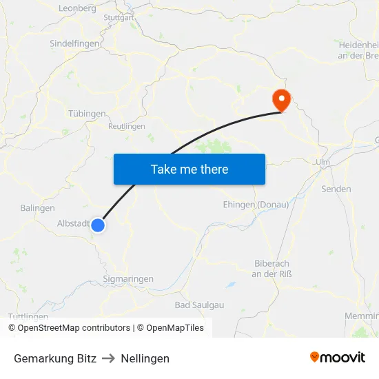 Gemarkung Bitz to Nellingen map