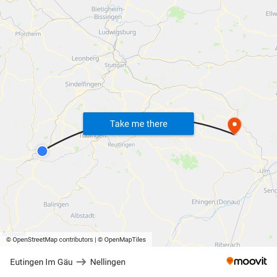 Eutingen Im Gäu to Nellingen map