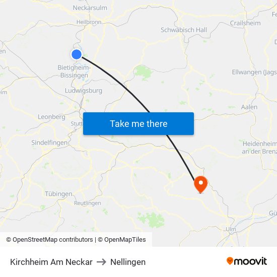 Kirchheim Am Neckar to Nellingen map