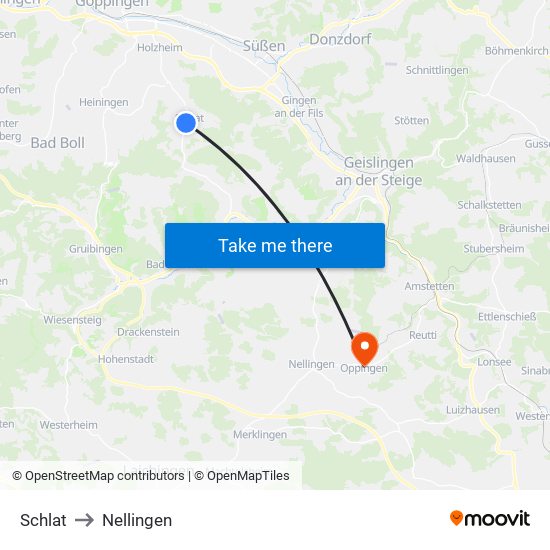 Schlat to Nellingen map