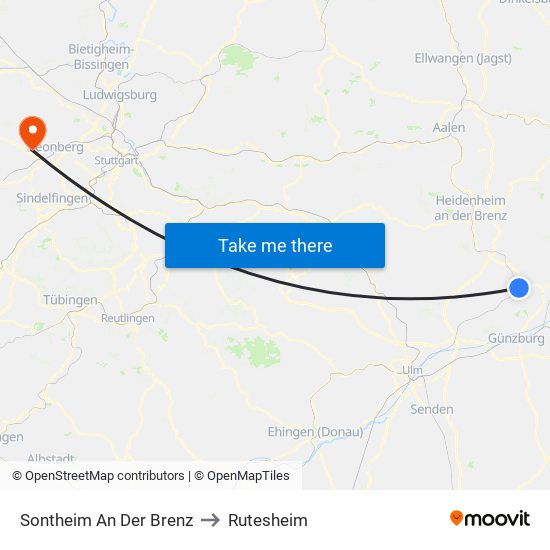 Sontheim An Der Brenz to Rutesheim map