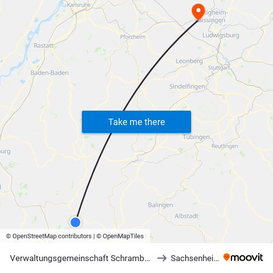 Verwaltungsgemeinschaft Schramberg to Sachsenheim map