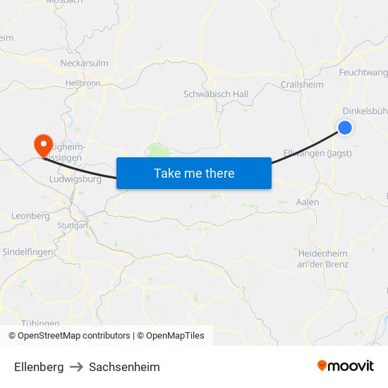 Ellenberg to Sachsenheim map