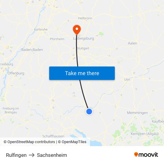 Rulfingen to Sachsenheim map