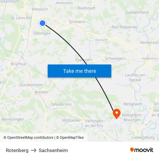 Rotenberg to Sachsenheim map