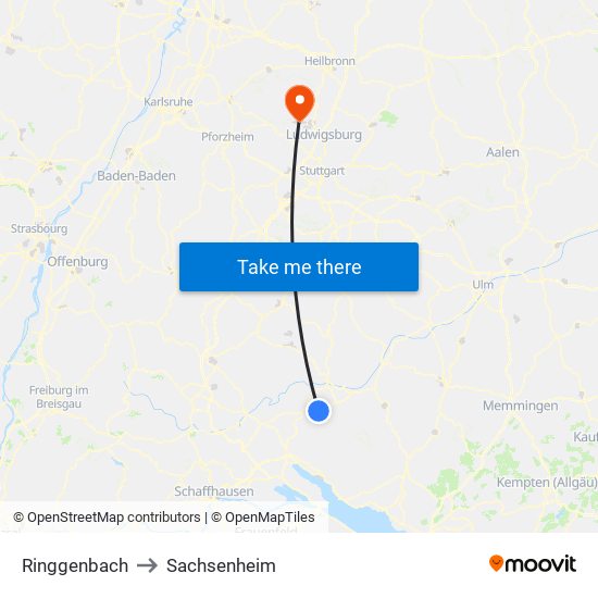 Ringgenbach to Sachsenheim map