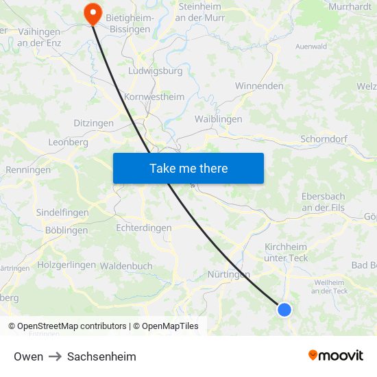 Owen to Sachsenheim map