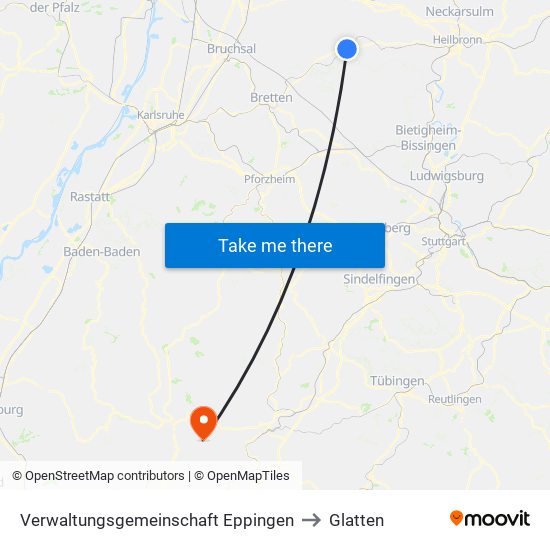Verwaltungsgemeinschaft Eppingen to Glatten map