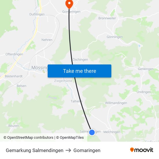 Gemarkung Salmendingen to Gomaringen map