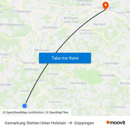 Gemarkung Stetten Unter Holstein to Göppingen map