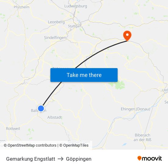 Gemarkung Engstlatt to Göppingen map