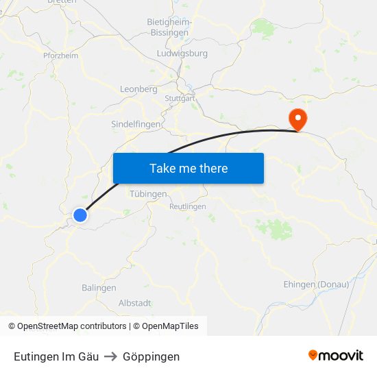 Eutingen Im Gäu to Göppingen map