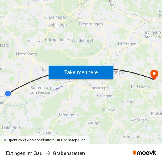 Eutingen Im Gäu to Grabenstetten map