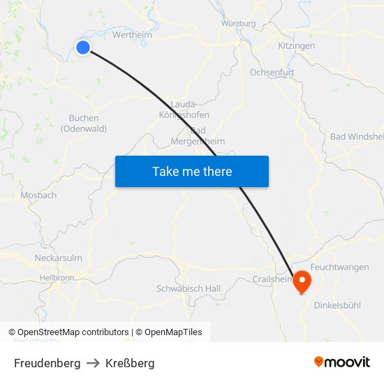 Freudenberg to Kreßberg map